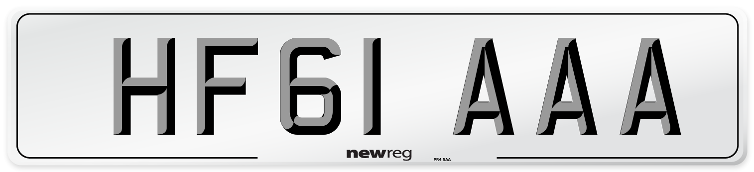 HF61 AAA Number Plate from New Reg